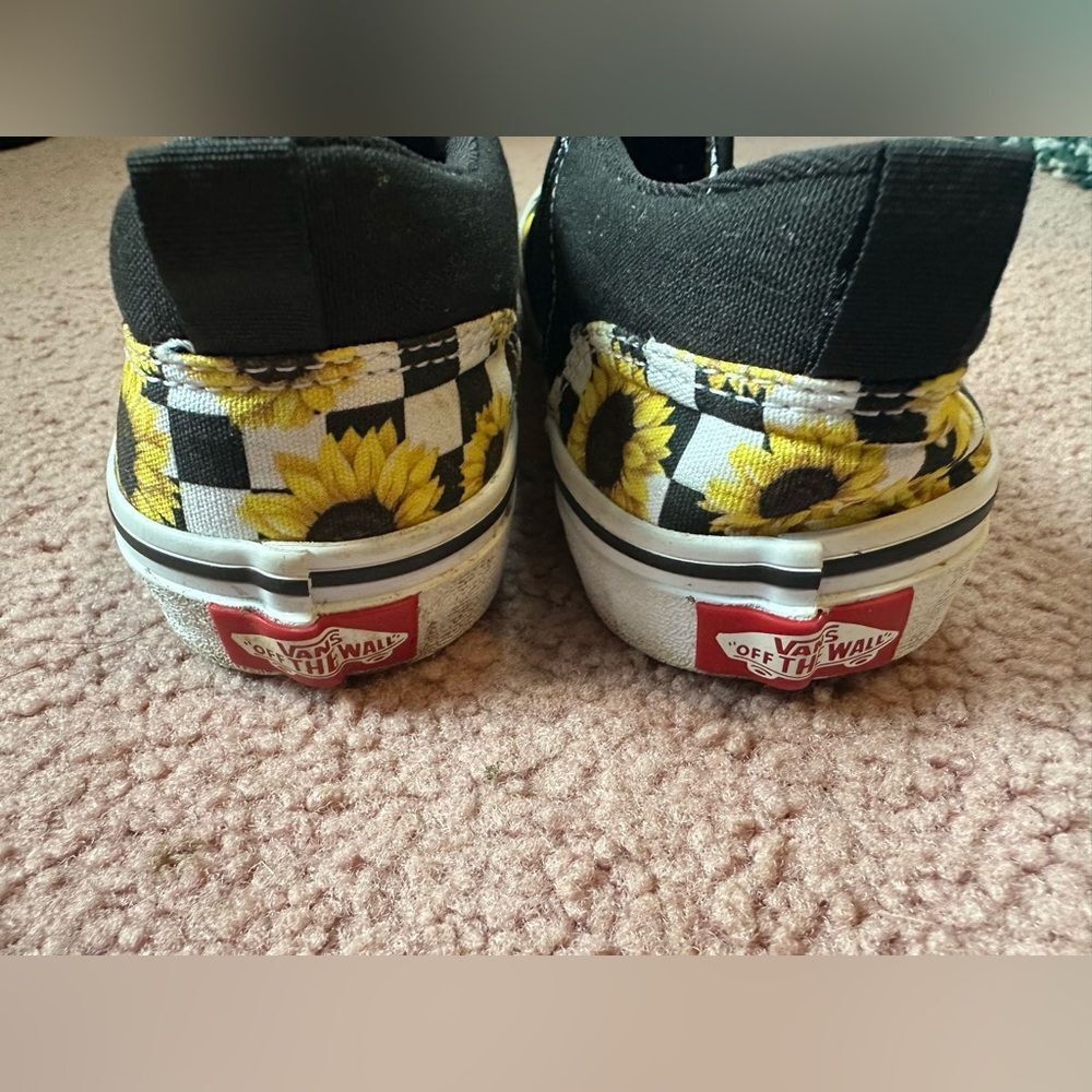 Vans Slip Ons. Woman Missy Size 4. Sunflower Black White Checkered UK 3 - Picture 5 of 6